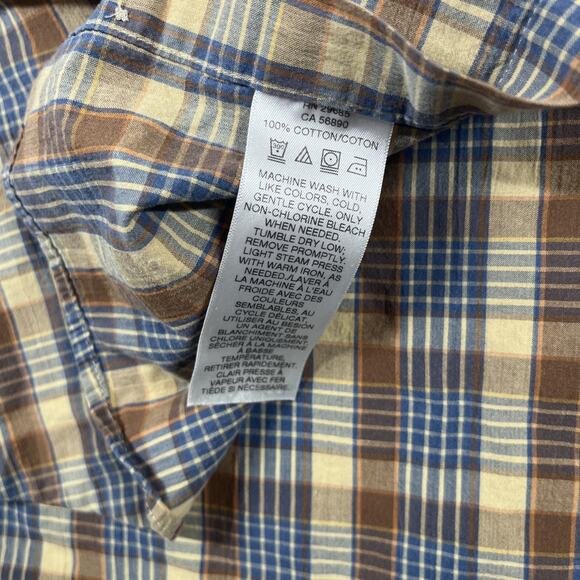 Pendleton Button Up Shirt Mens Large Santiam Cotton Plaid Outdoors Brown - Picture 5 of 10